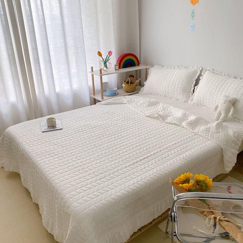 1/2PCS Korean Style Quilted Summer Quilt Blanket Lightweight Cooling Air-conditioning Comforter Quilt Soft Thin Quilt Machine Washable