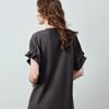 Chuyu Women's Pique Ruched V-Neck T-Shirt Midi Dress