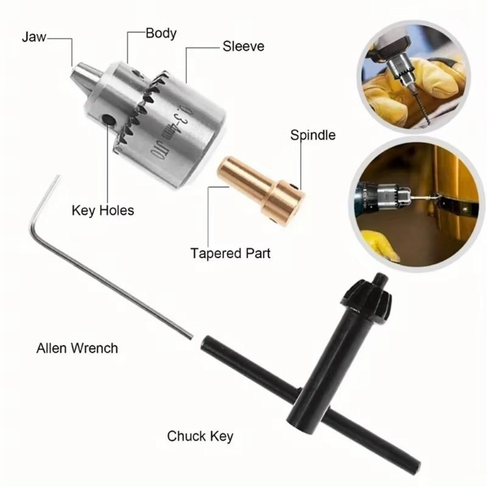 4Pcs/Set High Precision Drill Chuck Adaptor Connecting Rod Micro Drill Chuck  Micro Motor Drill