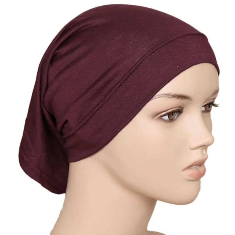 Muslim Underscarf Turban Hijab Ninja Inner Hat Women Chemo Cap Hair Loss Cover Beanie Bonnet Headwear Stretch Head Scarf Wrap