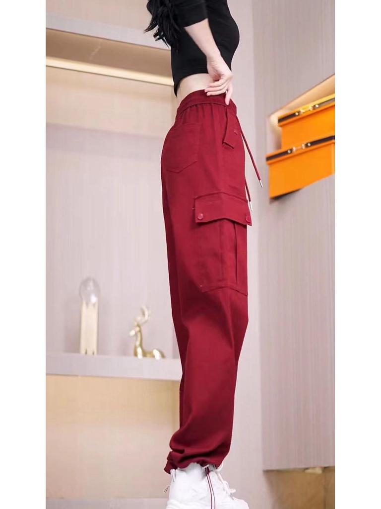 Pantaloni da Lavoro a Vita Alta Gamba Larga da Donna - Stile Americano, Primavera/Estate 2026, Alla Moda, Morbidi, Modellanti, Casual.