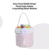 Pom-Pom Tail Easter Basket Embroidered Empty Design Bunny Bucket Personalized Chocolate Candy Easter Bucket Kids Gift