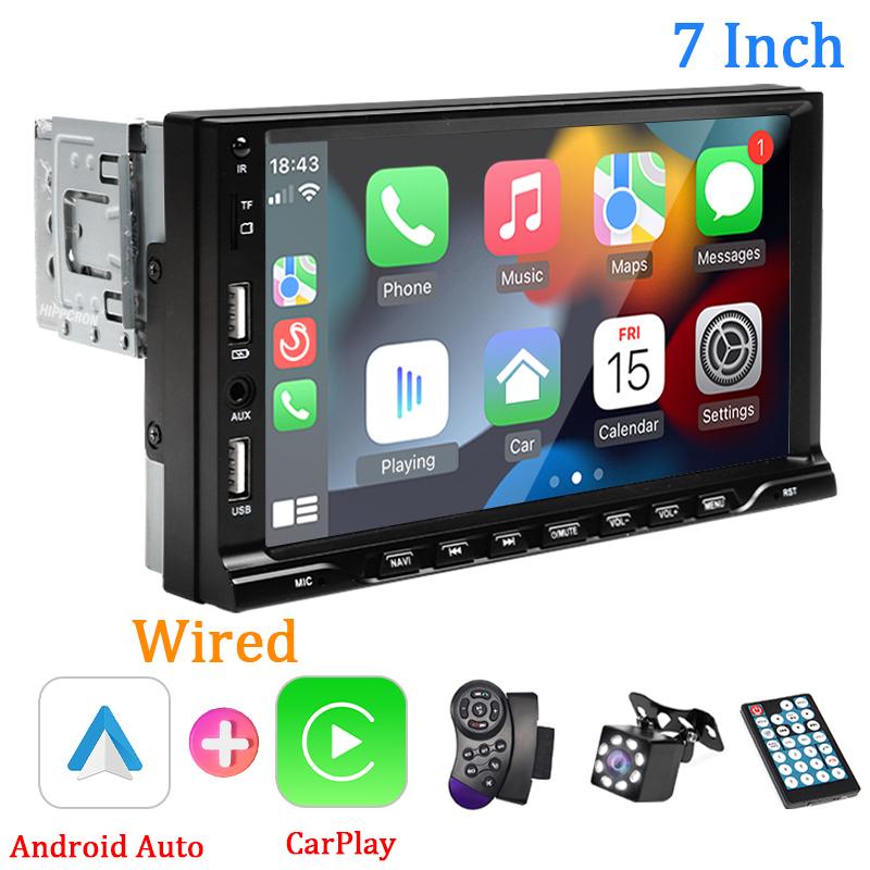 Car Radio 1 Din MP5 Player 7 Inch Touch Screen Carplay Android Auto Multimedia USB Mirror Link Universal