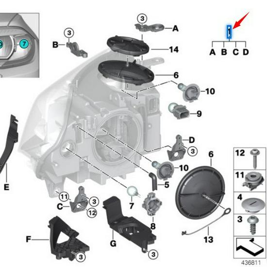 Sada na opravu světlometu BMW X5 F15 (Levá, pravá)