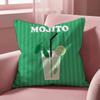 Classic Art Mojito Cocktail Cushion Cover Multi-Scene Pillow Cover for Home & Car - Reversible, Soft & Durable for Daily Use