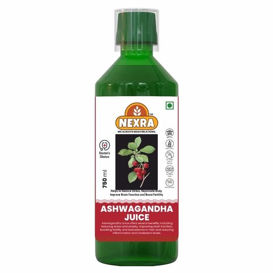 

Nexra-Pure Ashwagandha Juice | Natural Stress Relief | Ayurvedic Adaptogen Drink for Immunity & Vitality | No Added Sugar or Chemicals 750ML