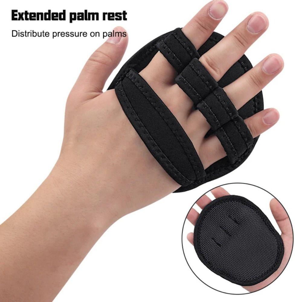 1 Pair Non-slip Weightlifting Hand Protect Pads Four-finger Gym Power Gloves  Women