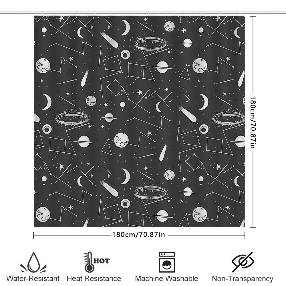 Galaxy Shower Curtain Space Universe Stars Nebula Constellation Bathroom Decor Set Modern Artistic Home Textile