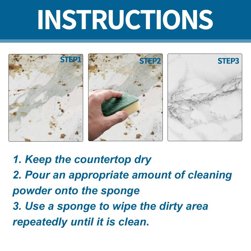 Jakehoe Stones Cleaning Powder, Kitchen Countertop Marble Tile Cleaning Oil Stain Removal Polishing Powder 1pcs