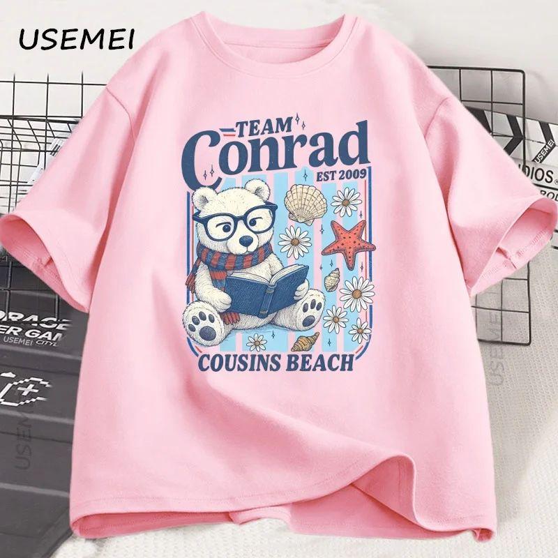 Cute Cartoon Print Short-sleeved Cotton Crew Neck Top Beach T-shirt Fashion Casual Loose Streetwear Oversized Top Unisex