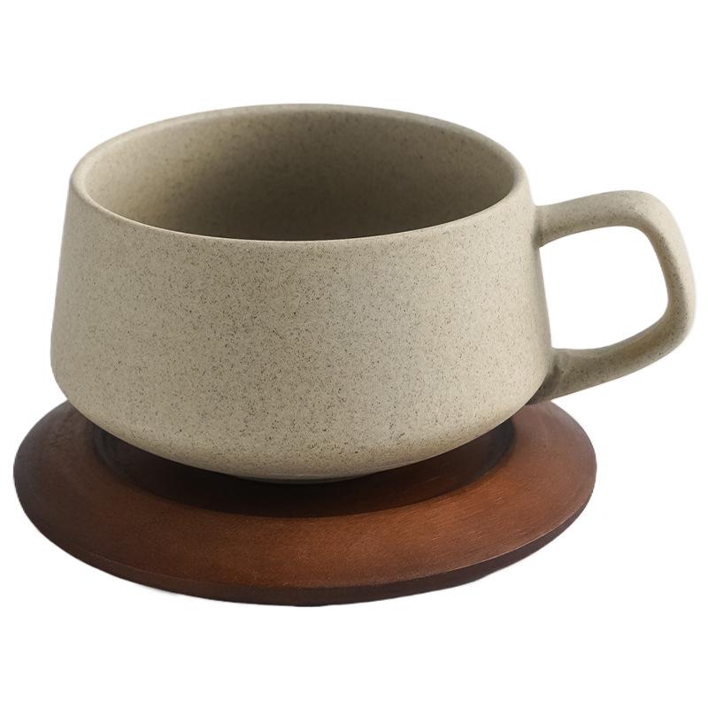 Retro and High End Coarse Earthenware Coffee Cups and Saucers Afternoon Tea Cup Sets for Homestays and Hotels  Latte Cups As Gifts
