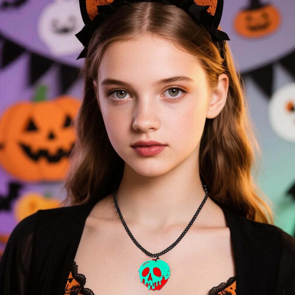 Poison Necklace, Movie Inspired Evil Necklace For Women, Devil Jewelry Cosplay For Halloween Costume, Snow Merch Accessories Gifts