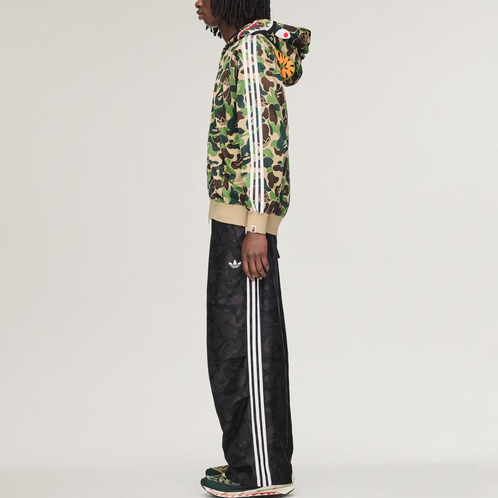 adidas X BAPE Shark Track Hoodie Jacket Crew Green Unisex Outerwear KF4916