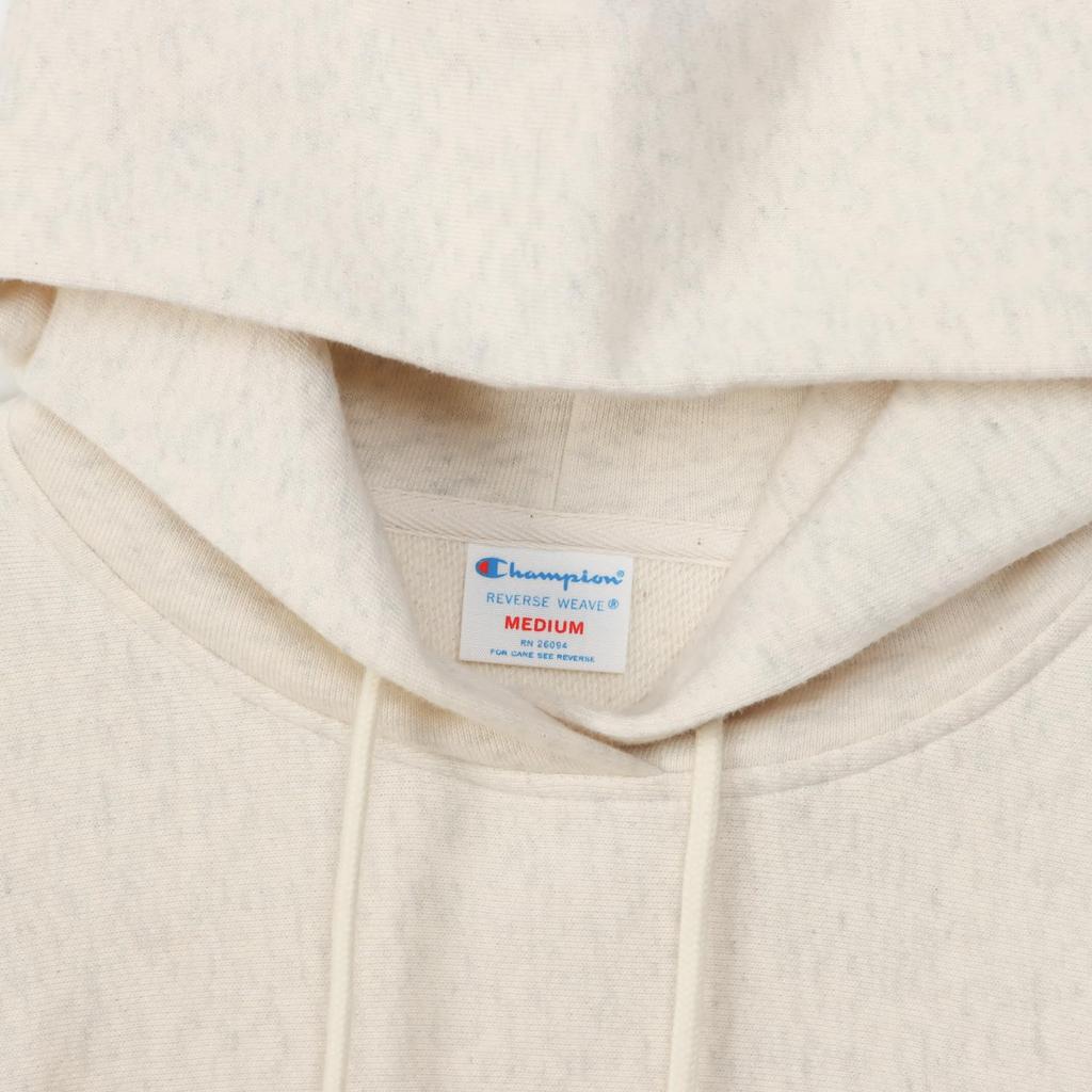 Parka Long Sleeve Cotton 10oz One Point Logo Reverse Hooded Sweatshirt Casual Oatmeal [Champion] 100% Weave(R) Women's CW-Z102