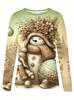 Funny Christmas Ornament Printed T-Shirt Santa Claus Costume 3D Print Men's Long Sleeve T Shirt Harajuku Pullovers Men Clothing