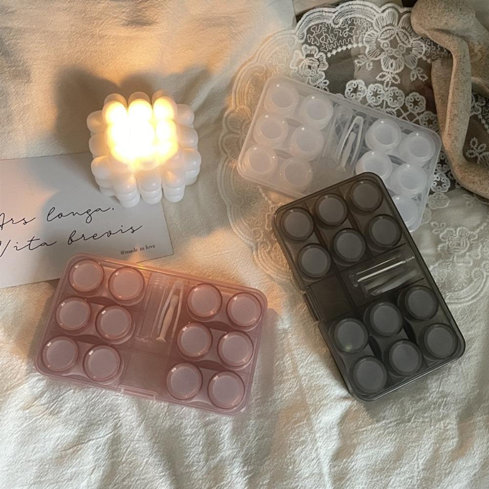 6 Pairs/Set With Tweezer Stick Contact Lens Case Soak Container Travel Case Lenses Box Beauty Pupil