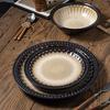 American Retro Embossed Ceramic Dinner Plate & Salad Bowl
