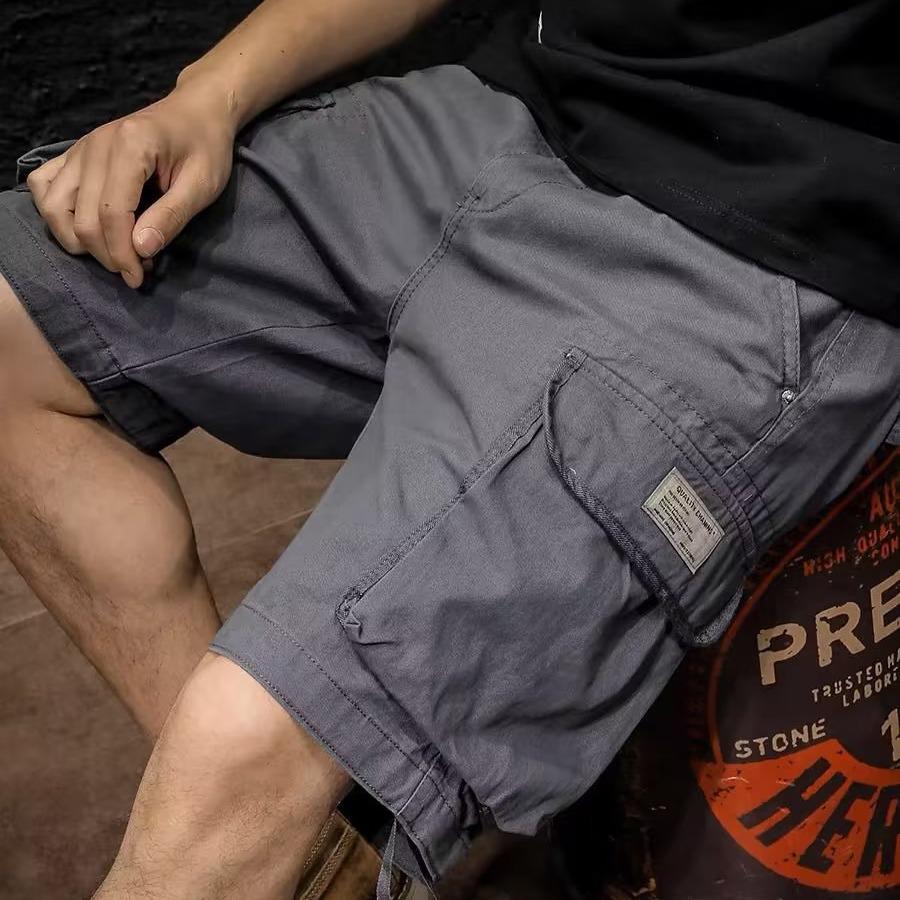 Men's Heavy Retro Mid-Length Casual Workwear Shorts by American Fashion Brand