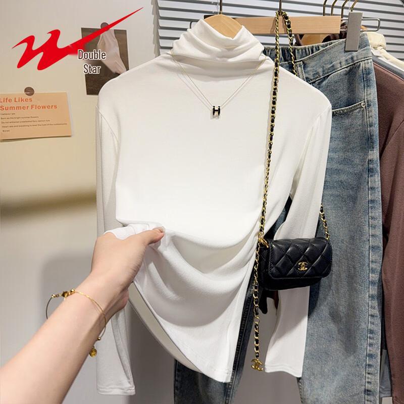 

Shuangxing Women s Ribbed High-Neck Long-Sleeve Base Layer Top XL
