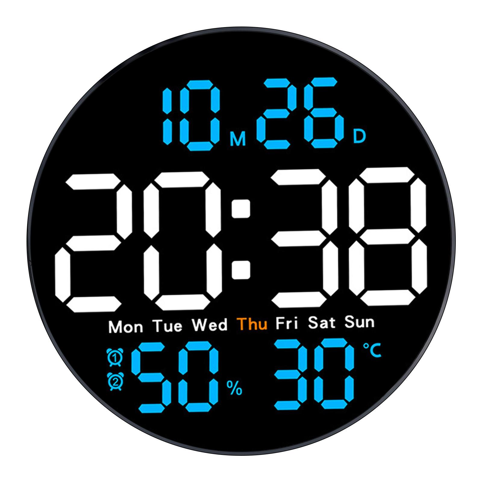 Inch Multi-functional Hygrometer Temperature Living Room Wall Clock Multi-functional Timing With Temperature Humidity 10 Inch небесно-голубой