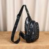 Crocodile Bone Pattern Leather Men's Chest Bag Crossbody Personalized Trendy Casual Single Shoulder