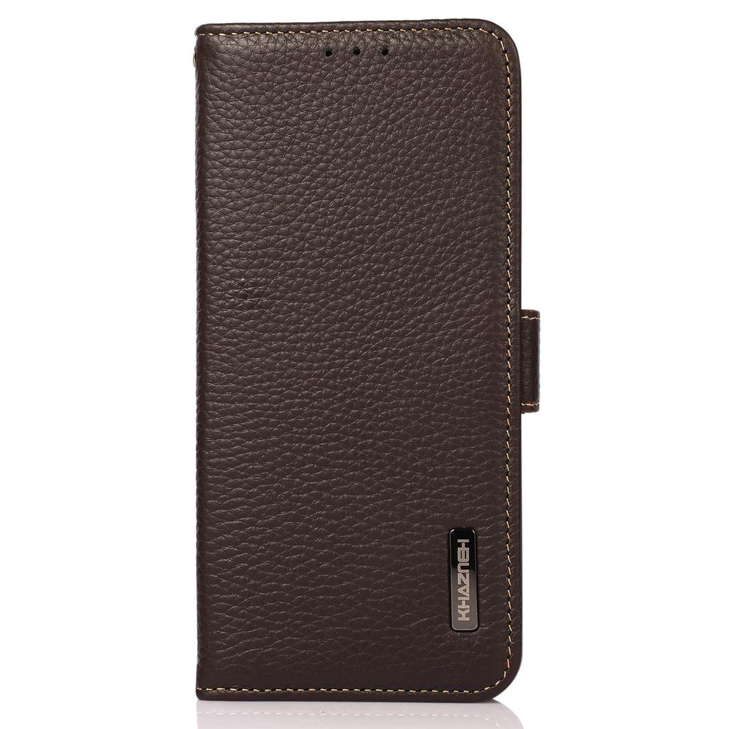 For Xiaomi Redmi Note 14 4G (163.25mm) Phone Case Genuine Cow Leather Cover RFID Blocking