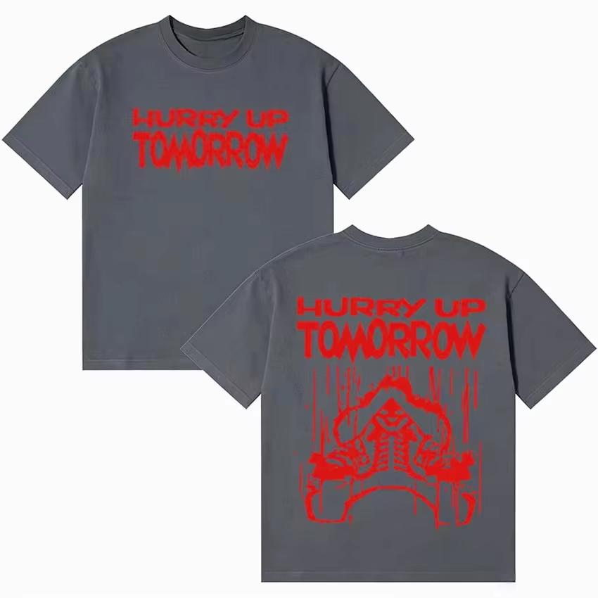 Modisches Lässiges Streetwear T-Shirt Für Musikfans The Weeknd Beeil Dich Morgen Print Lässiges Komfort Top Unisex Und Unisex T-Shirt