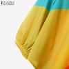 ZANZEA Women 3/4 Sleeve Print Blouse and Shorts Summer Two Piece Suit Sets