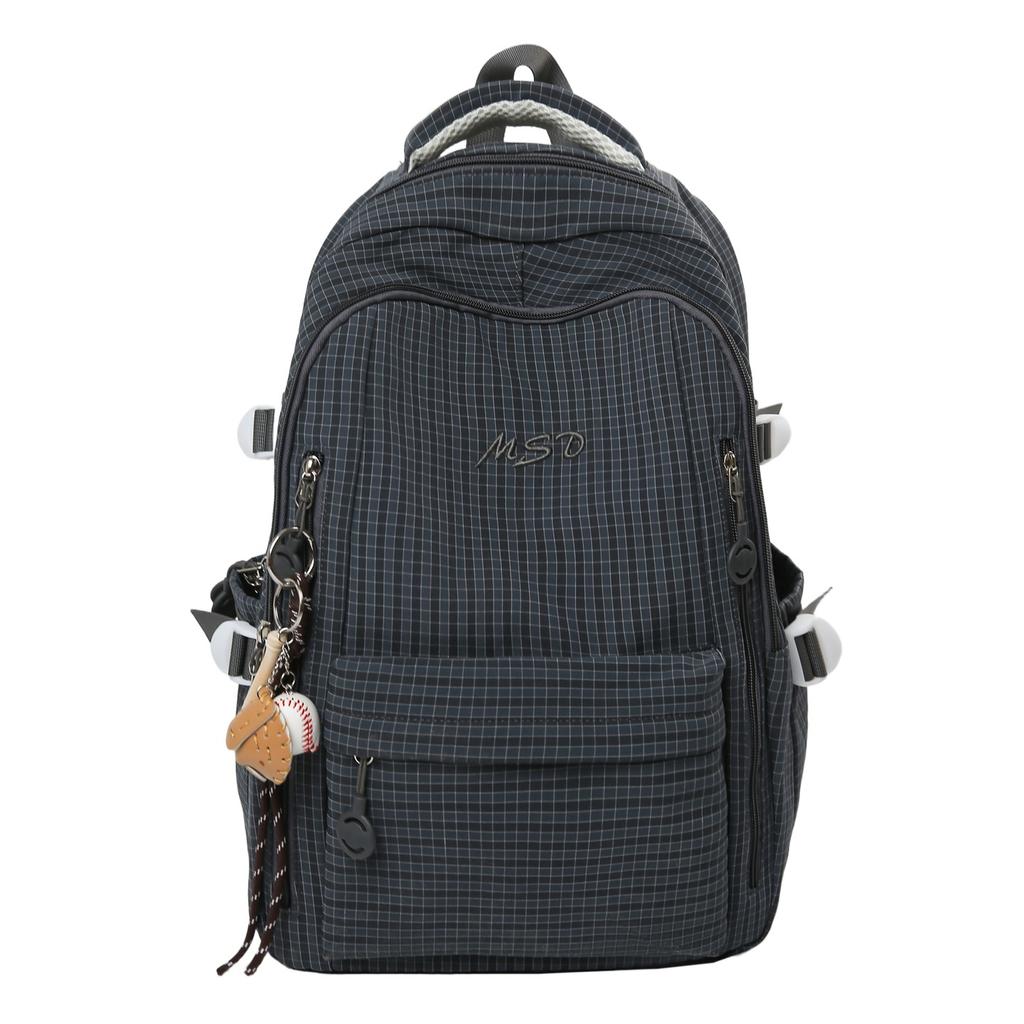 Schoolbag1011 new schoolbag men's and women's striped soft-sided backpack commuting travel versatile lightweight backpack