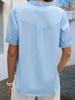 Women's Puff Sleeve Collared Blouse Half Button Down Cotton Loose Work Top