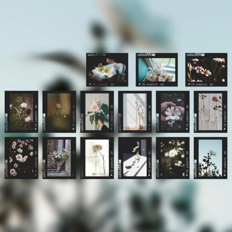 30 buc. PET INS Style Vintage Film Flori Scrapbooking Jurnal Etichete Decorative Autocolante Jurnal Papetarie Album Autocolante