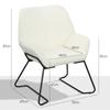 Lounge Chair With Wide And Padded Seat Upholstered In Velvet Metal Legs Cream Armchair For Living Room