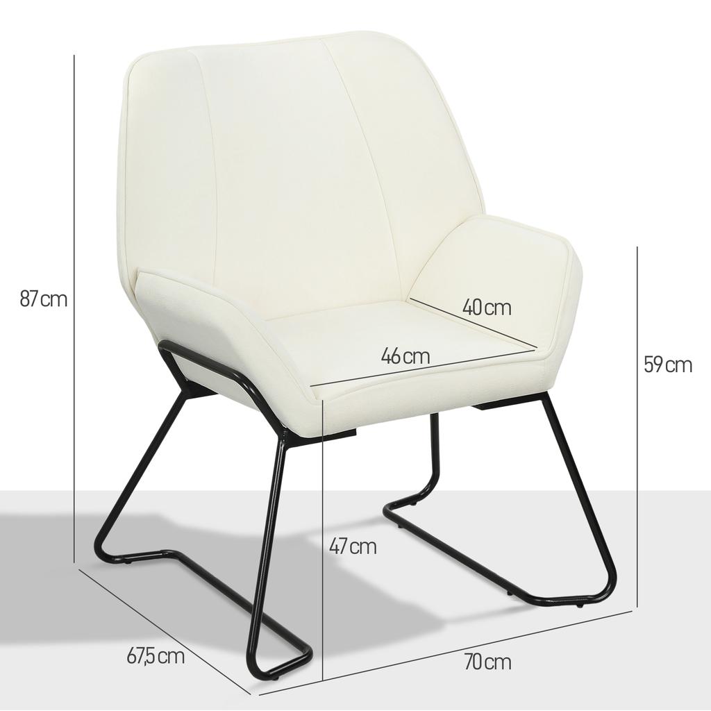 Lounge Chair With Wide And Padded Seat Upholstered In Velvet Metal Legs Cream Armchair For Living Room