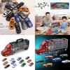 Durable Kids Vehicles Transport Car Carrier Semi Truck With 12 Mini Cars Gift Set