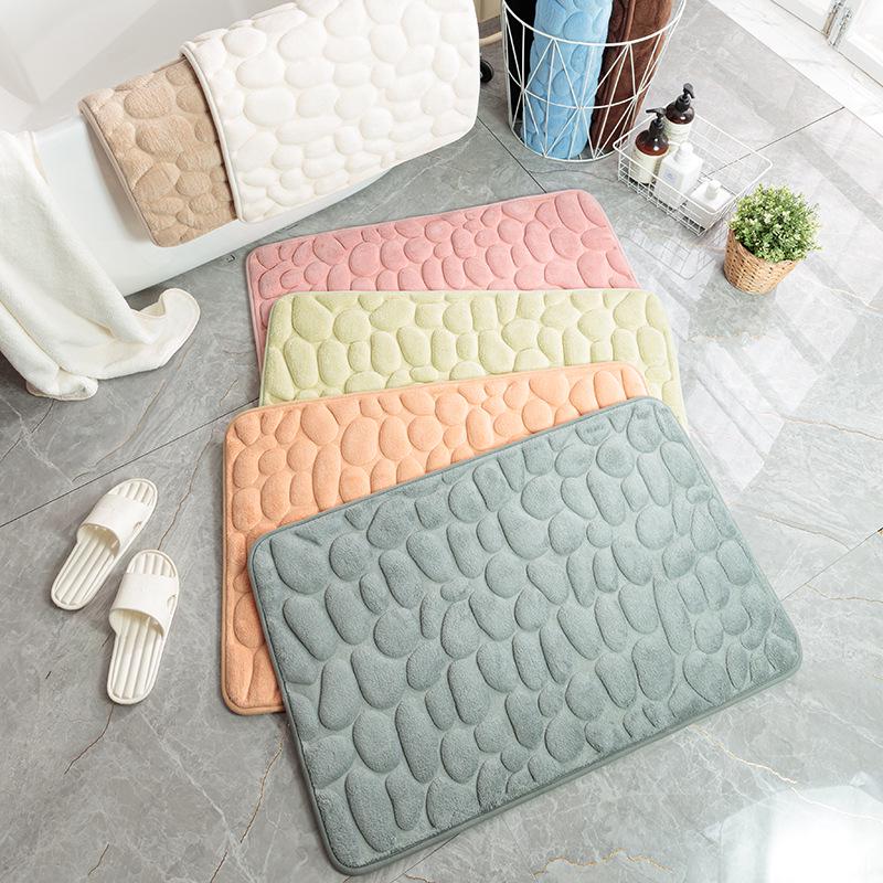 Popular Non-Slip Pebble Bathroom Mat for Toilet and Kitchen