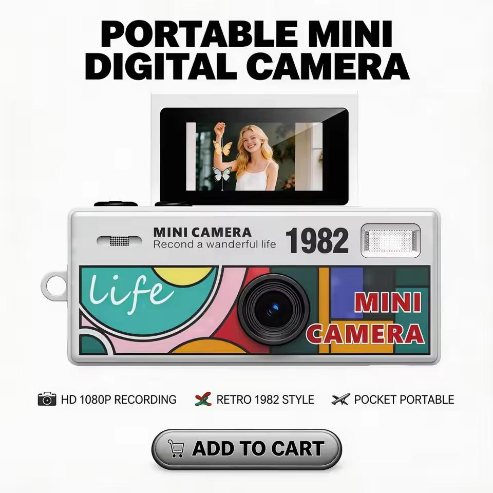 LK030 Thumb Keychain Camera 0.96In Flip Retro Mini Action Cameras 1080P Very Small Camcorder Video Recorder Support Memory Card