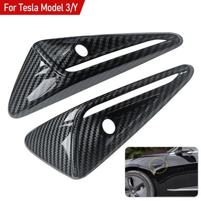 For Tesla New Model 3 Highland 2024 Side Camera Cover Lens Protector Black White Red Shiny Matte Carbon Fiber Pattern