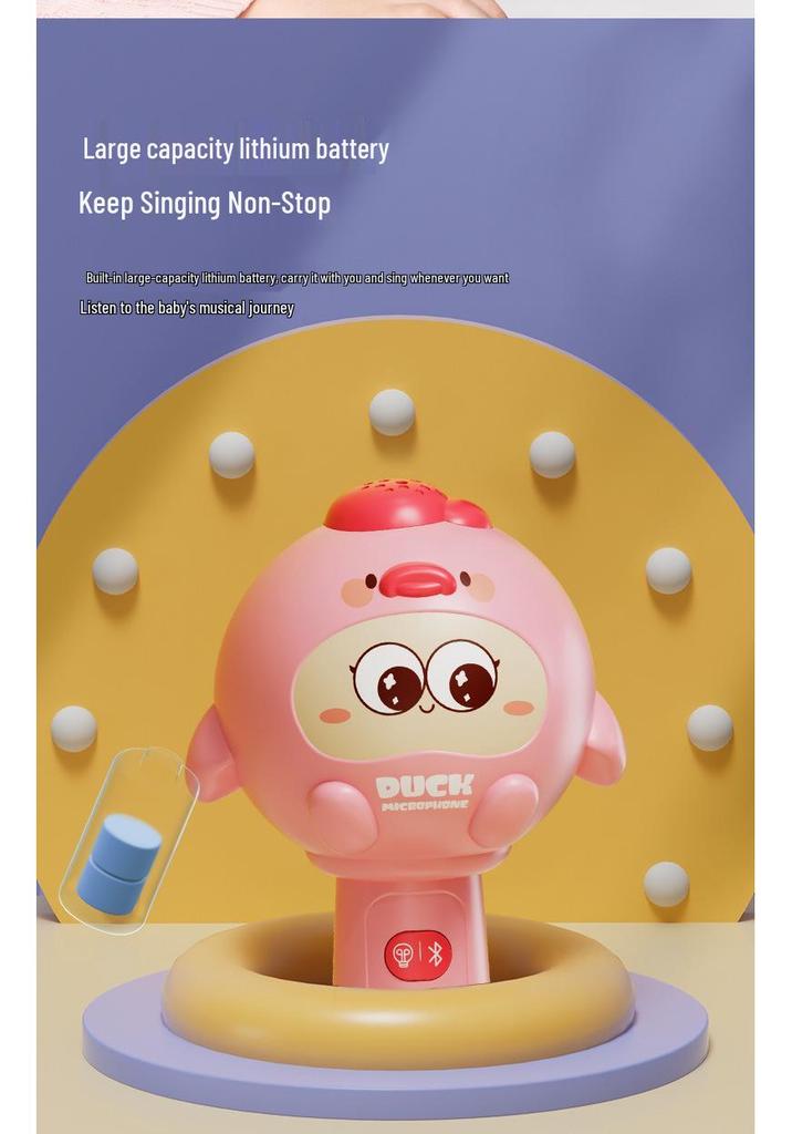 Children's Cartoon Duck Bluetooth Microphone: Singing & Karaoke Toy for Early Education
