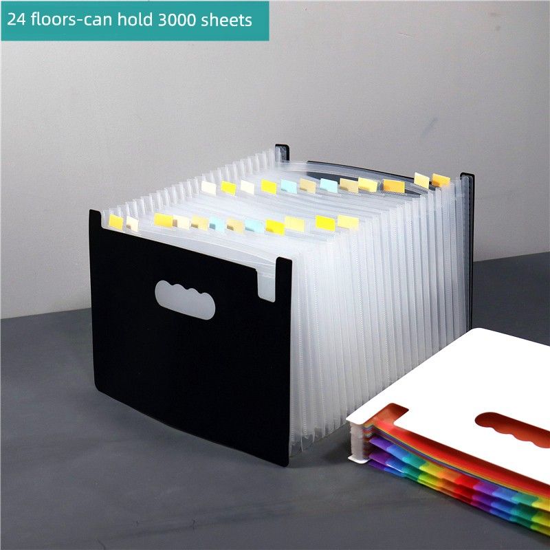 Large Capacity File Holder A4 Multi-Layer Folder Insert Buggy Bag File Storage Category Folder Student Test Paper Clip