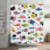 "Colorful Cartoon Fish Shower Curtain, Waterproof & Mildew-Resistant Bath Curtain for Kids' Bathroom Decor"