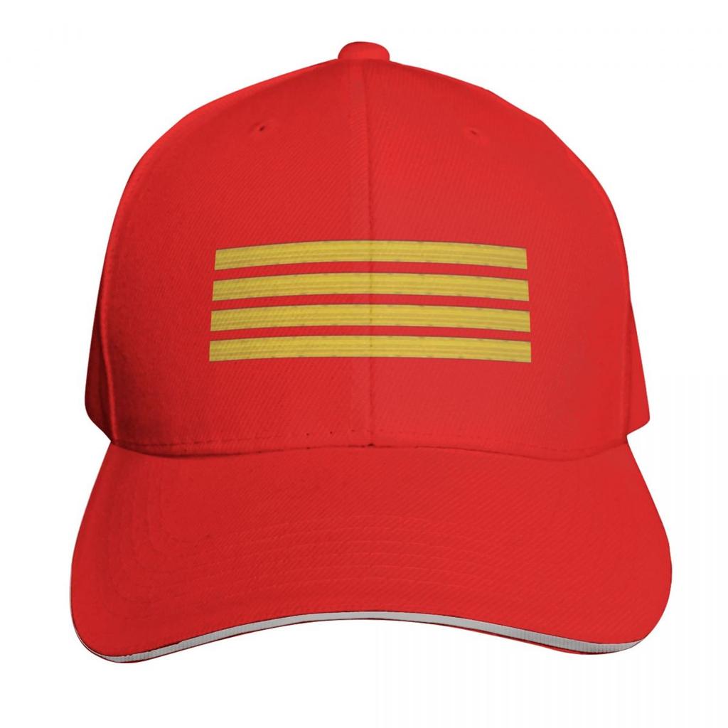 Captain 4 Stripes Baseball Cap Strapback Dad Hat Six Panel Structured Crown Sun Protection Upf 50