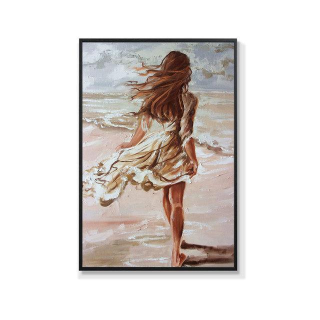 Modern Abstract Sexy Woman Posters Prints Beach Swimming Wall Art Picture Canvas Painting for Living Room Home Aesthetic Decor