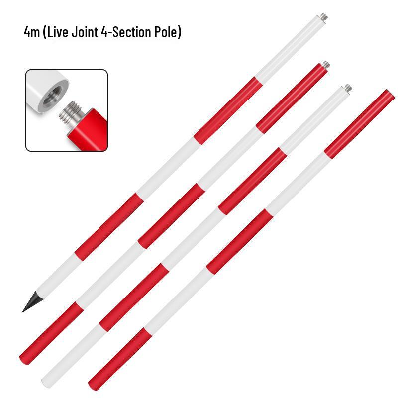 Benchmark Aluminum Alloy Measurement Pole: Thickened, Red and White Scale, Available In 2m, 3m, and 5m Lengths for Engineering Surveying.