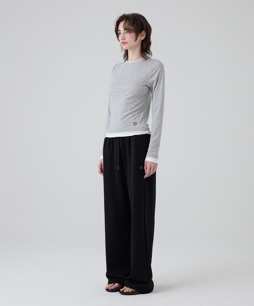DANGLEDROP Dgdp Layered Basic Long Sleeve_Melange Grey