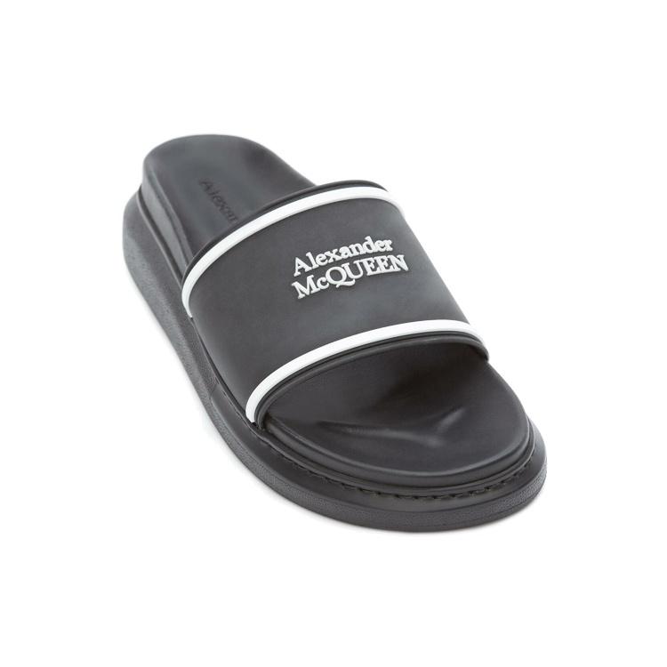 Alexander McQueen Logo Pool Slides Men's 627188W4N401006