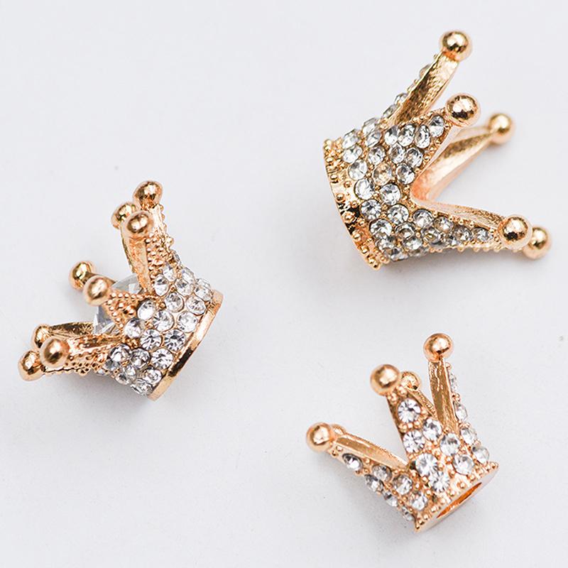 2/3Pcs Mini Gold Crown for Dollhouse  Alloy Rhinestone Princess Tiara Model Toys Accessories