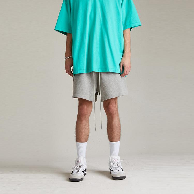 Fear of God Essentials Fleece Running Short Dark Heather Oatmeal Men Bottoms Grey 160SP244173F