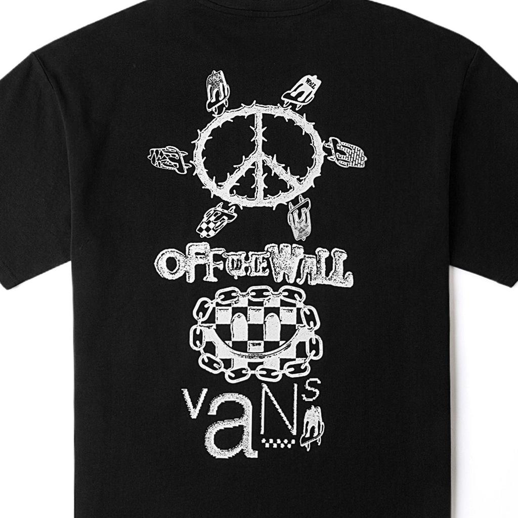 Vans X Asia Artist Collection Round Neck Letter Print Short Sleeve T-Shirt Unisex Tops Black VN000HA9BLK