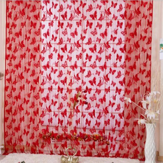 Door Window Butterfly Pattern String Curtain Home Room Modern Divider Drape