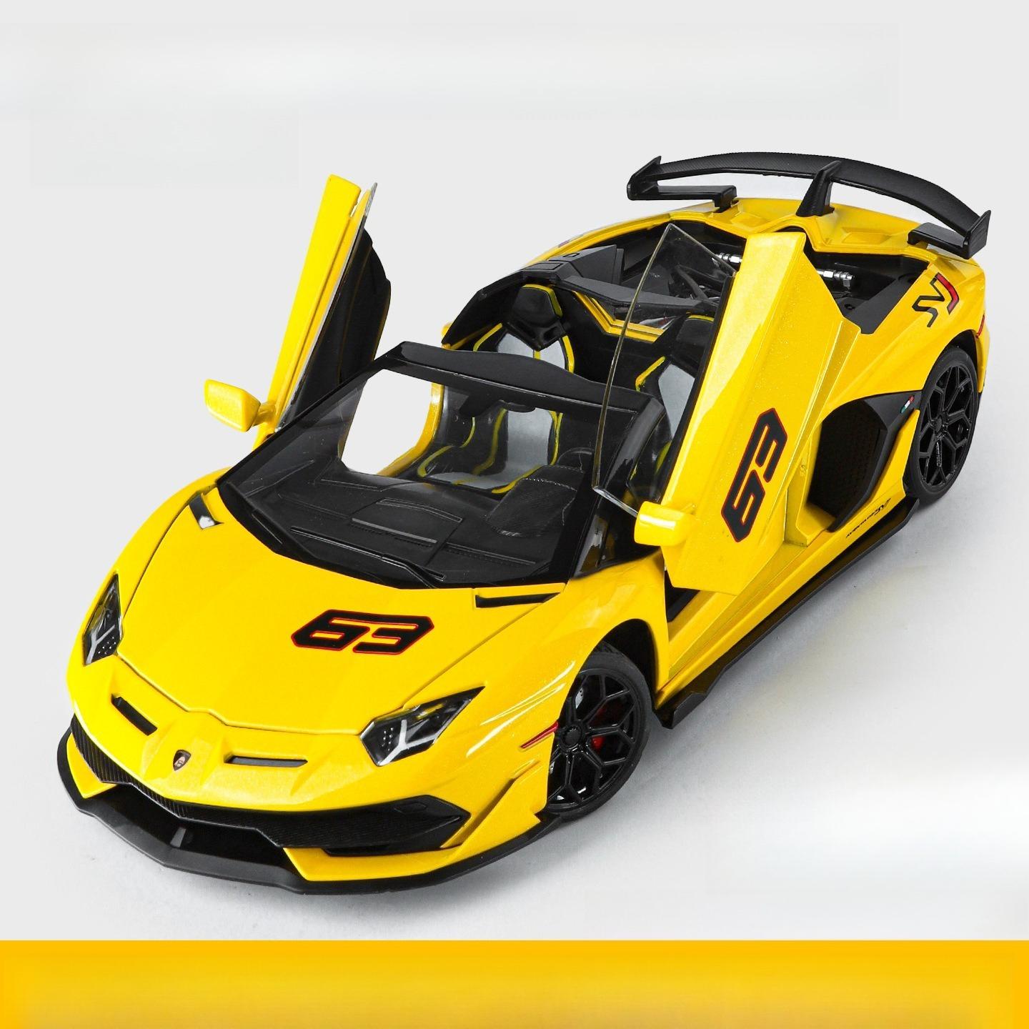 

1:18 Lamborghini Aventador SVJ Прихована Версія Король Перегонів Суперкар Металевий Литий Модель Автомобіля Звук і Світло Дитяча Іграшка Подарунок світло-сірого кольору